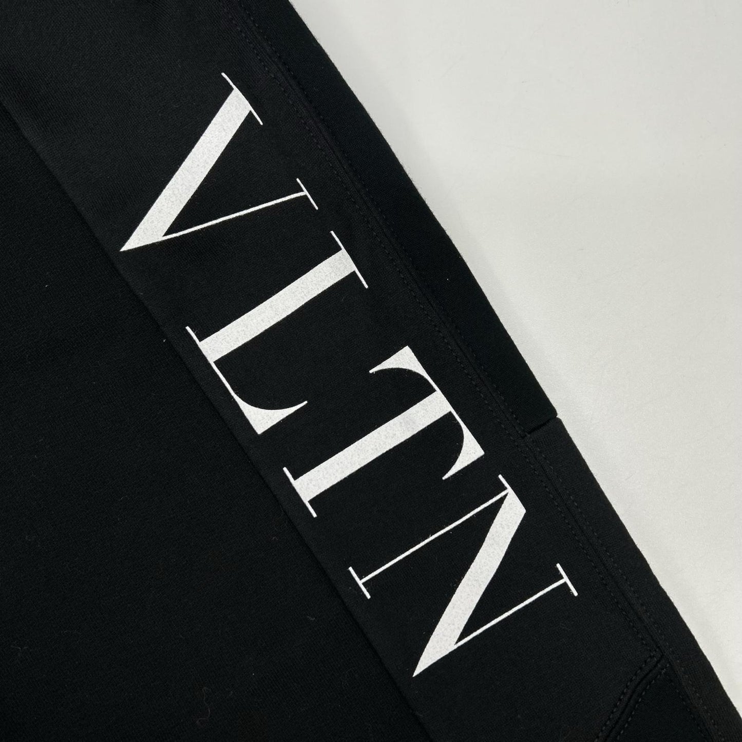 VALENTINO Black VLTN Logo Patchwork Sweatpants Size L