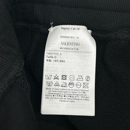 VALENTINO Black VLTN Logo Patchwork Sweatpants Size L
