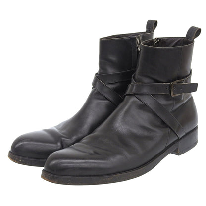Sergio Rossi Leather Belt Jodhpur Boots Black Size 10
