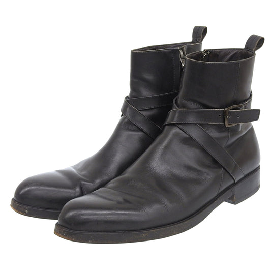 Sergio Rossi Leather Belt Jodhpur Boots Black Size 10