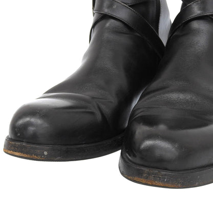 Sergio Rossi Leather Belt Jodhpur Boots Black Size 10