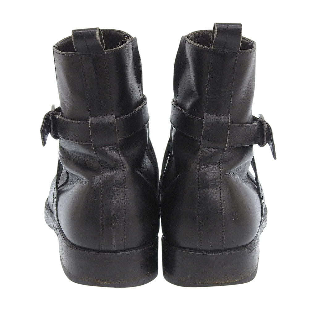 Sergio Rossi Leather Belt Jodhpur Boots Black Size 10