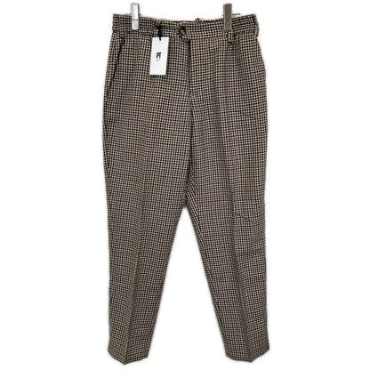 PT TORINO Brown Check Wool Tapered Pants Size 32