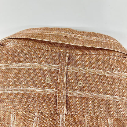 Tintoria Mattei Orange Striped Linen Cotton Long Sleeve Shirt