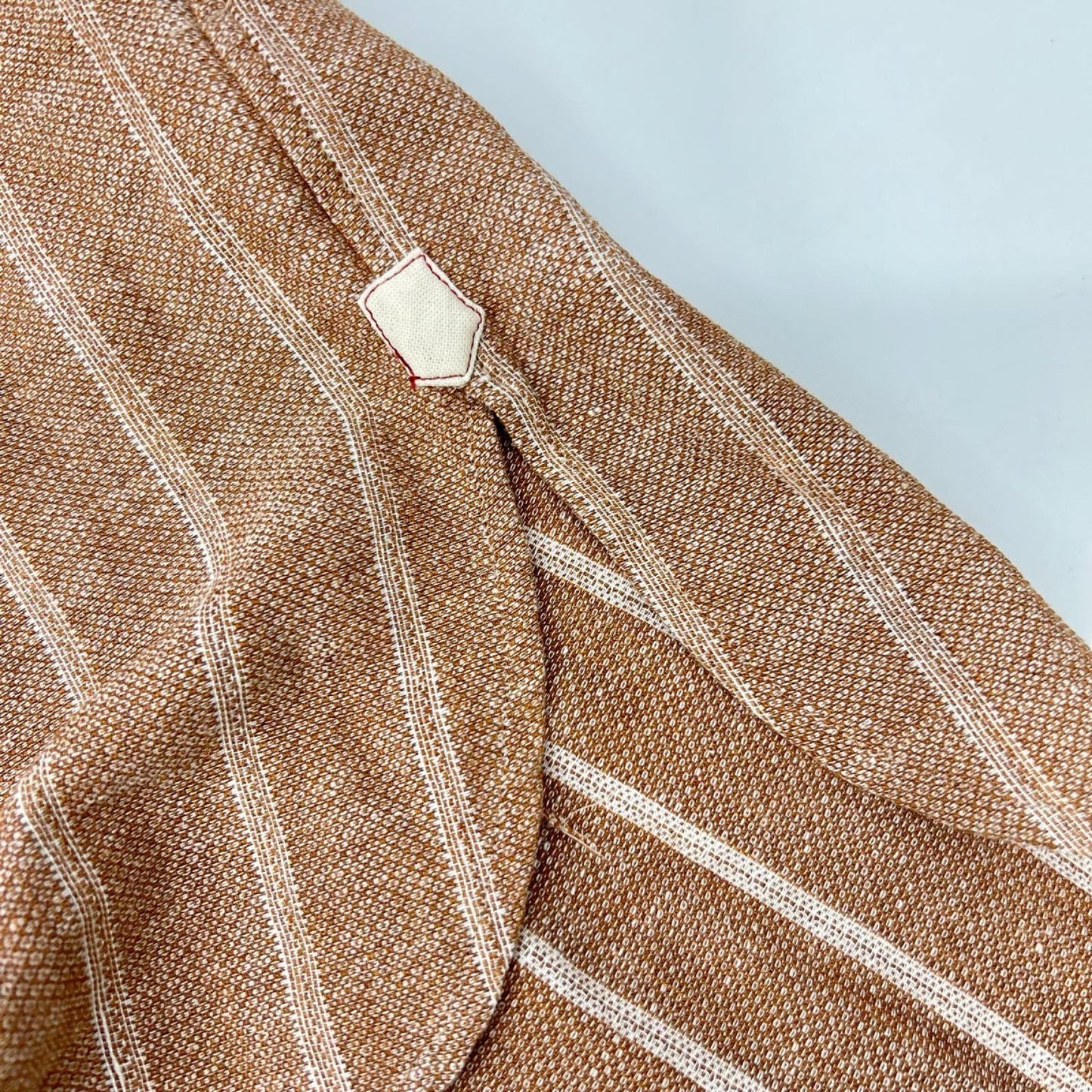 Tintoria Mattei Orange Striped Linen Cotton Long Sleeve Shirt