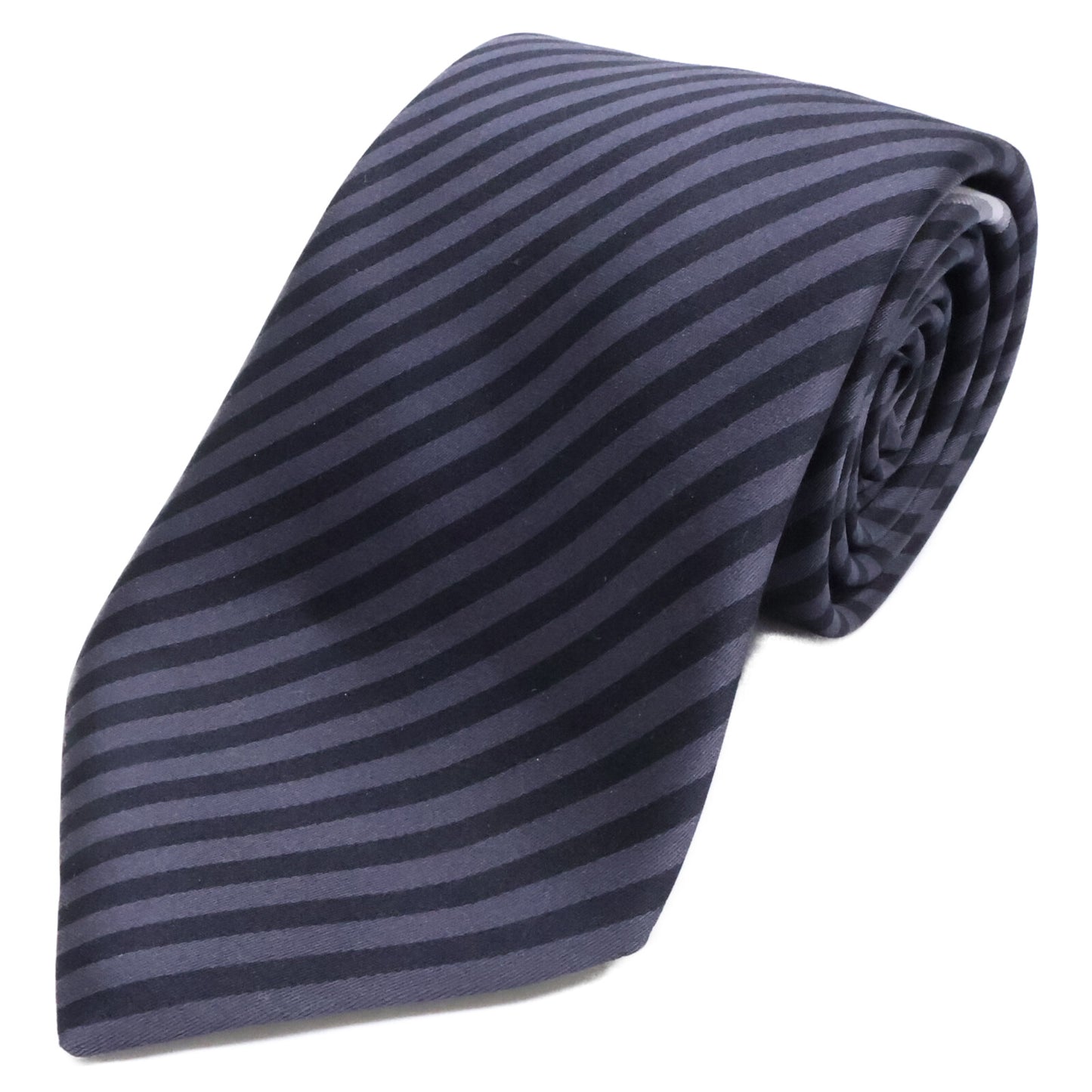 LOUIS VUITTON Grey/Navy Striped Silk Tie Size ONE SIZE