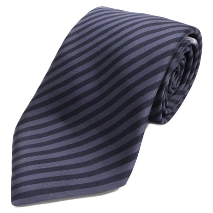 LOUIS VUITTON Grey/Navy Striped Silk Tie Size ONE SIZE