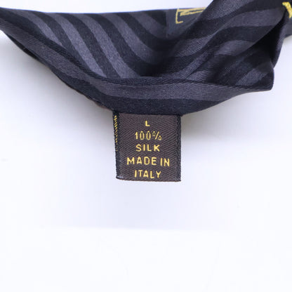 LOUIS VUITTON Grey/Navy Striped Silk Tie Size ONE SIZE