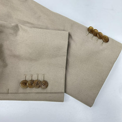 LOUIS VUITTON Beige Cotton 2-Button Blazer