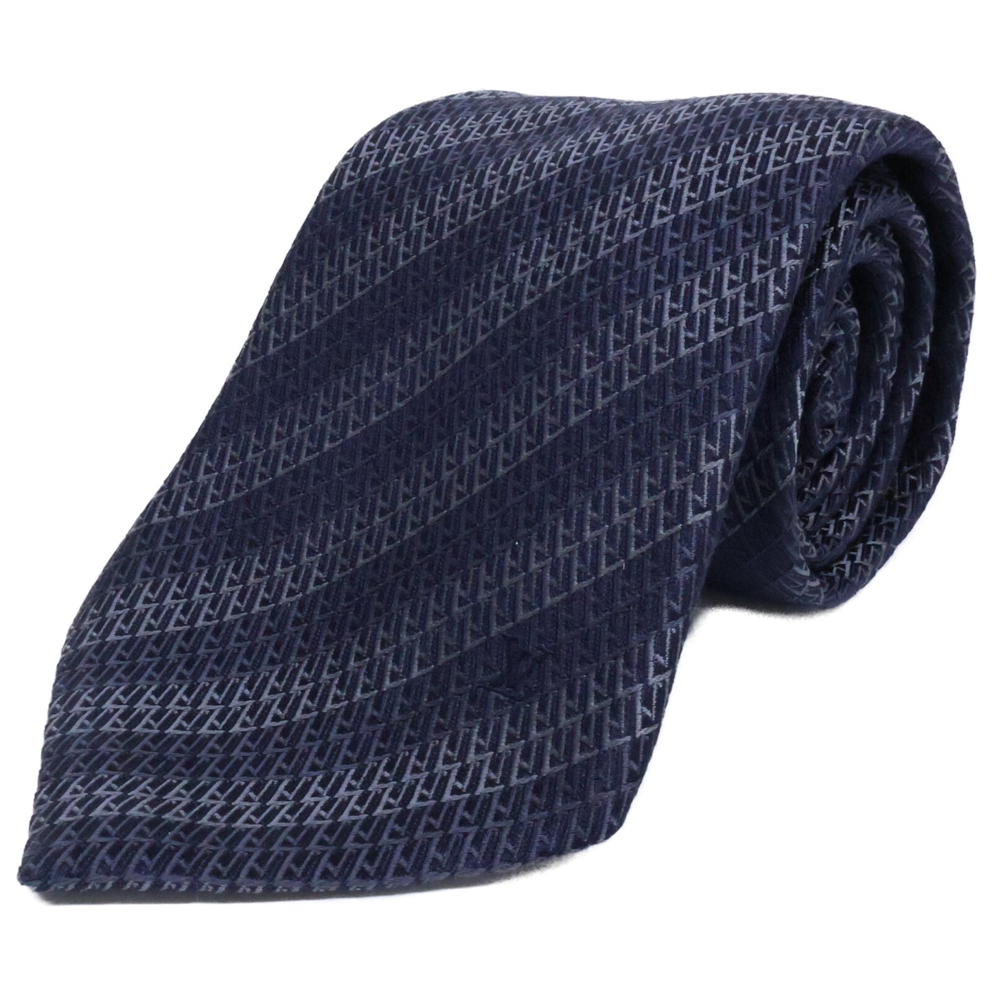 LOUIS VUITTON Striped Silk Tie Gray/Navy Size ONE SIZE