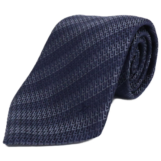 LOUIS VUITTON Striped Silk Tie Gray/Navy Size ONE SIZE