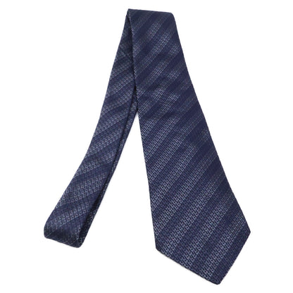 LOUIS VUITTON Striped Silk Tie Gray/Navy Size ONE SIZE
