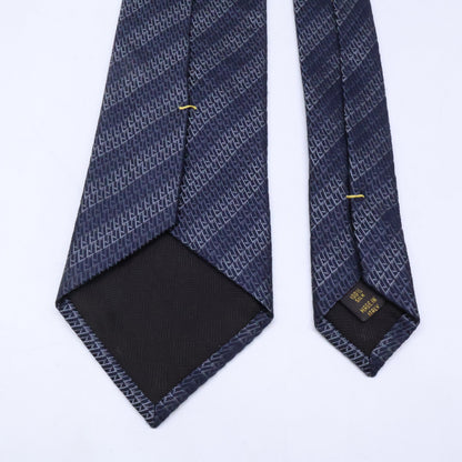 LOUIS VUITTON Striped Silk Tie Gray/Navy Size ONE SIZE
