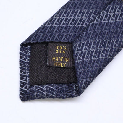 LOUIS VUITTON Striped Silk Tie Gray/Navy Size ONE SIZE