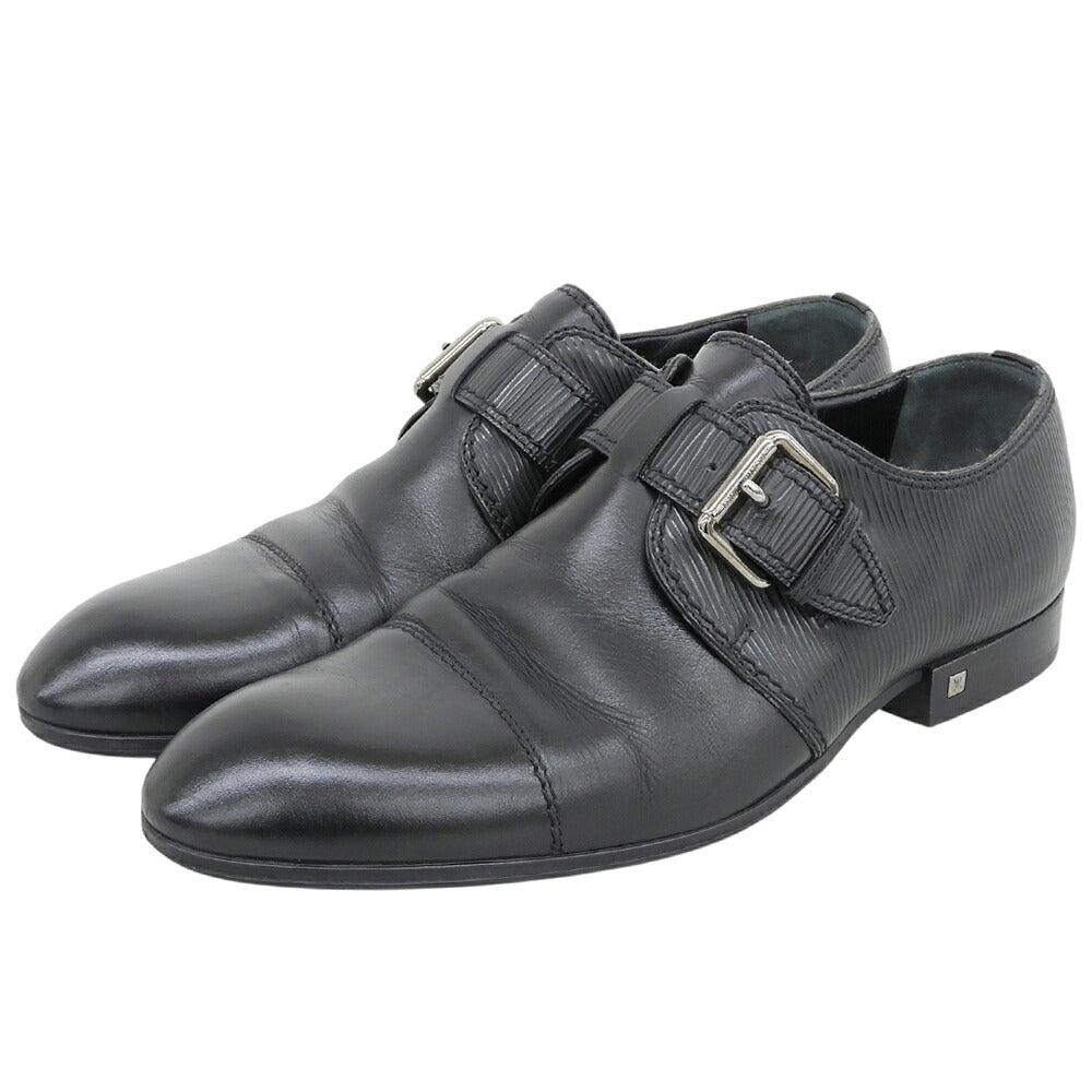 LOUIS VUITTON Epi Leather Monk Strap Shoes Black Sneakers Size 6 1/2