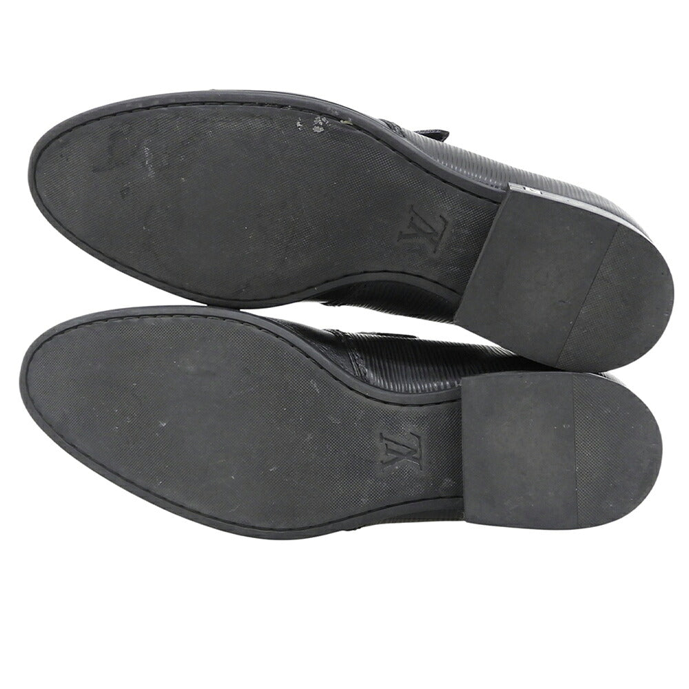 LOUIS VUITTON Epi Leather Monk Strap Shoes Black Sneakers Size 6 1/2