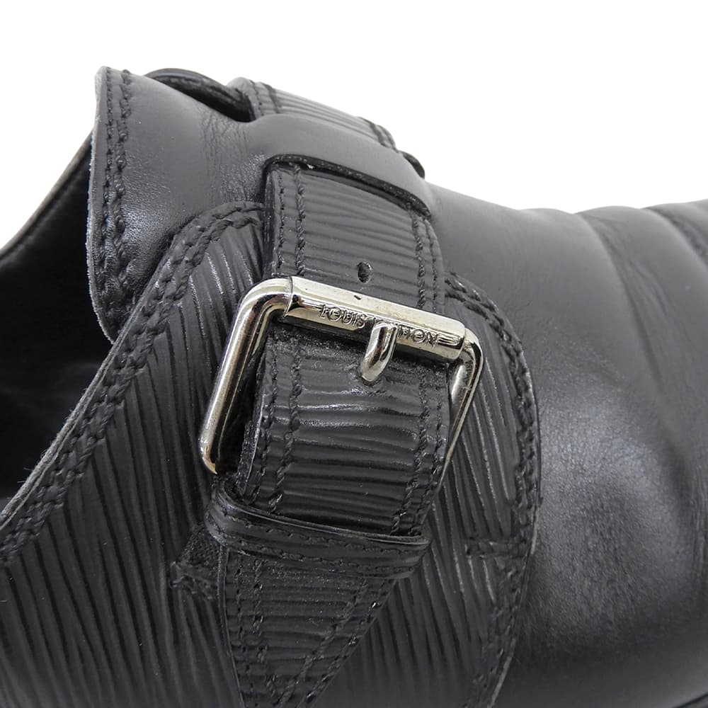 LOUIS VUITTON Epi Leather Monk Strap Shoes Black Sneakers Size 6 1/2