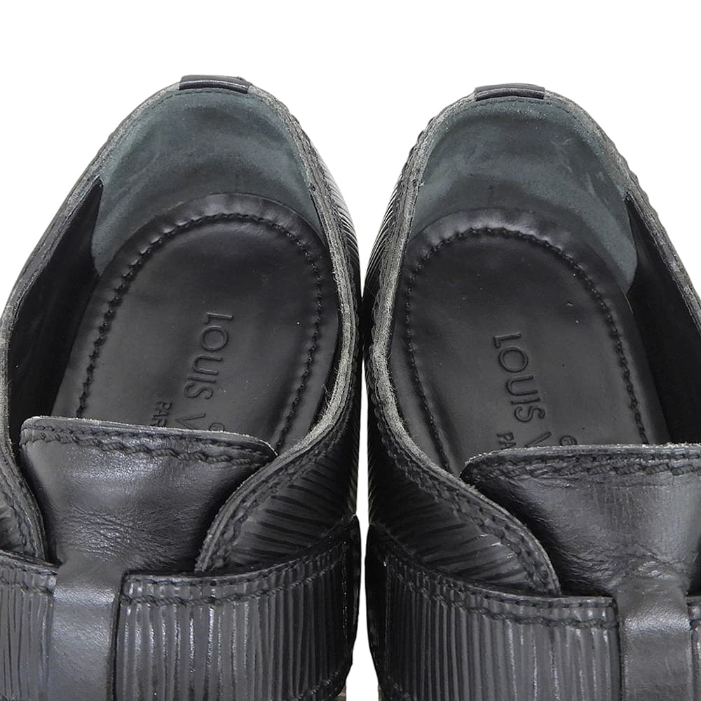 LOUIS VUITTON Epi Leather Monk Strap Shoes Black Sneakers Size 6 1/2