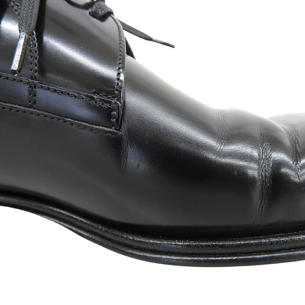 DOLCE&GABBANA Leather Plain Toe Sneakers Black Size 6