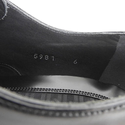 DOLCE&GABBANA Leather Plain Toe Sneakers Black Size 6