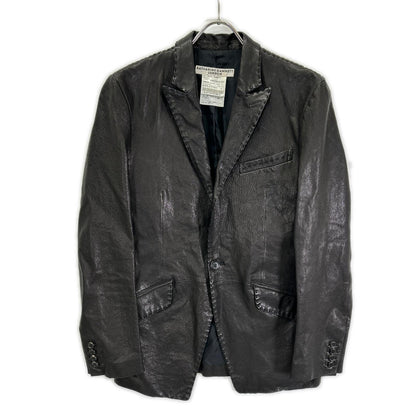 KATHARINEHAMNETT Leather Stitch Design Blazer Brown Size L