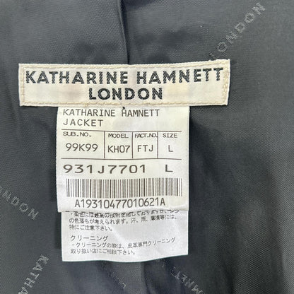 KATHARINEHAMNETT Leather Stitch Design Blazer Brown Size L