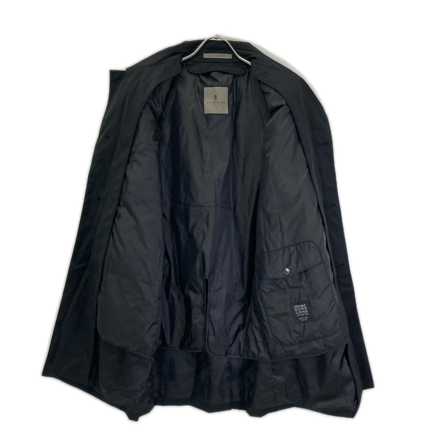gotairiku Black Herringbone Down Liner Coat