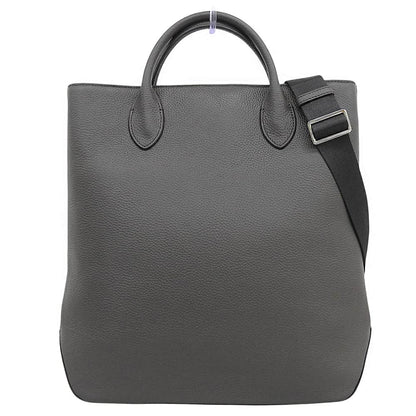 UNITED ARROWS Leather 2-Way Tote Shoulder Bag Dark Brown