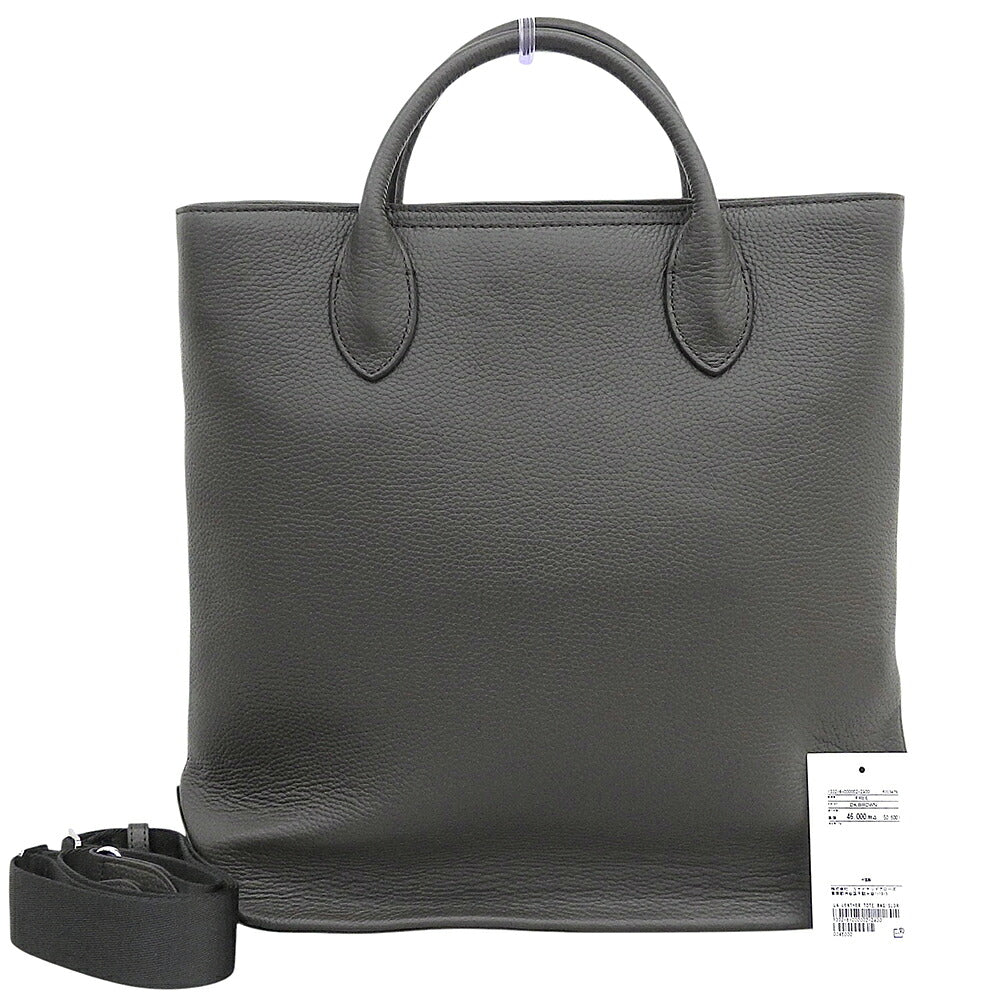 UNITED ARROWS Leather 2-Way Tote Shoulder Bag Dark Brown