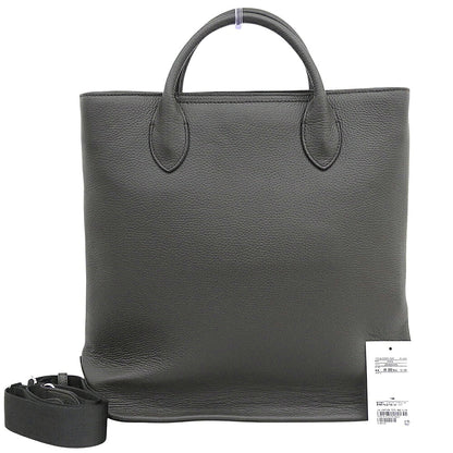 UNITED ARROWS Leather 2-Way Tote Shoulder Bag Dark Brown