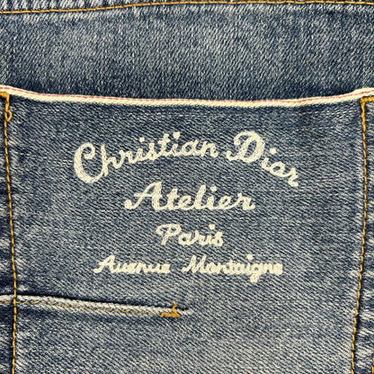 DIOR Atelier SLIM17 Regular Leather Jeans Indigo Size 31