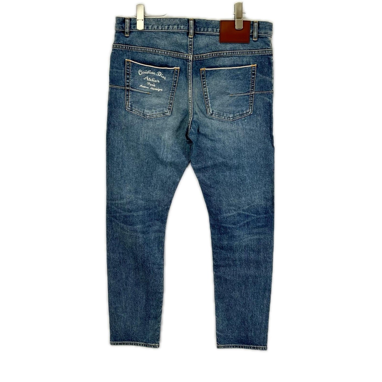 DIOR Atelier SLIM17 Regular Leather Jeans Indigo Size 31