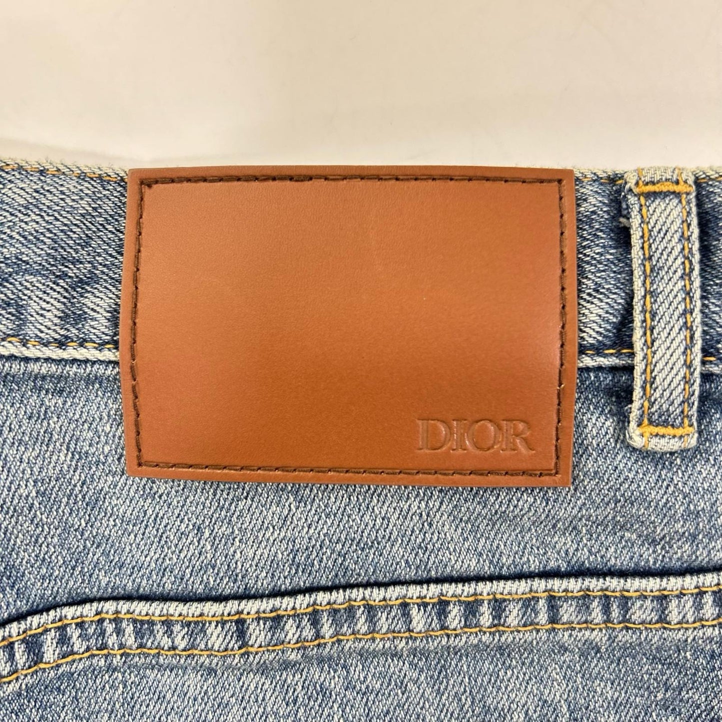 DIOR Atelier SLIM17 Regular Leather Jeans Indigo Size 31