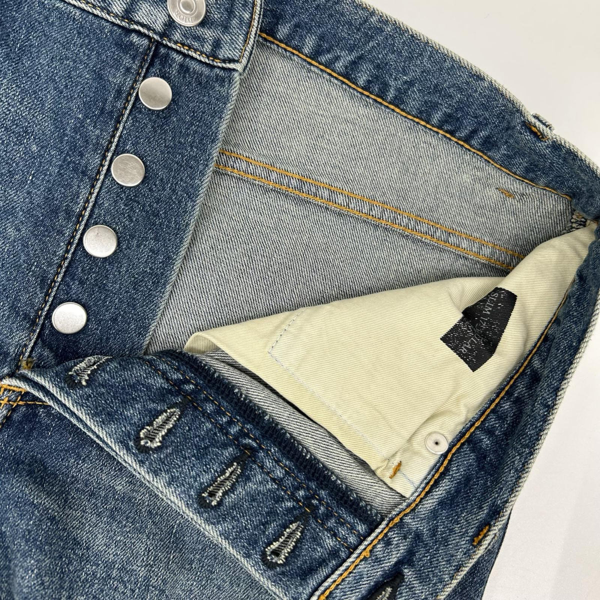 DIOR Atelier SLIM17 Regular Leather Jeans Indigo Size 31