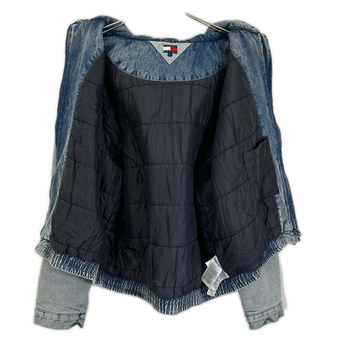 TOMMYHILFIGER Indigo Denim Padded Hooded Jacket Blue Size L