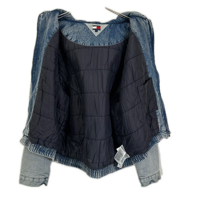 TOMMYHILFIGER Indigo Denim Padded Hooded Jacket Blue Size L