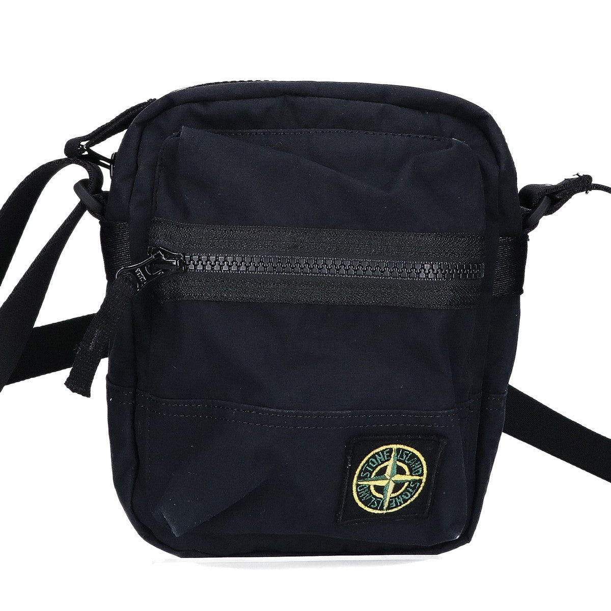STONE ISLAND Compass Patch Zip Crossbody Shoulder Bag Black