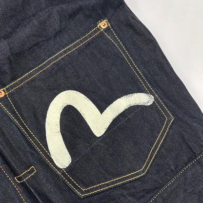 EVISU Ecru Seagull Print Denim Jacket Indigo
