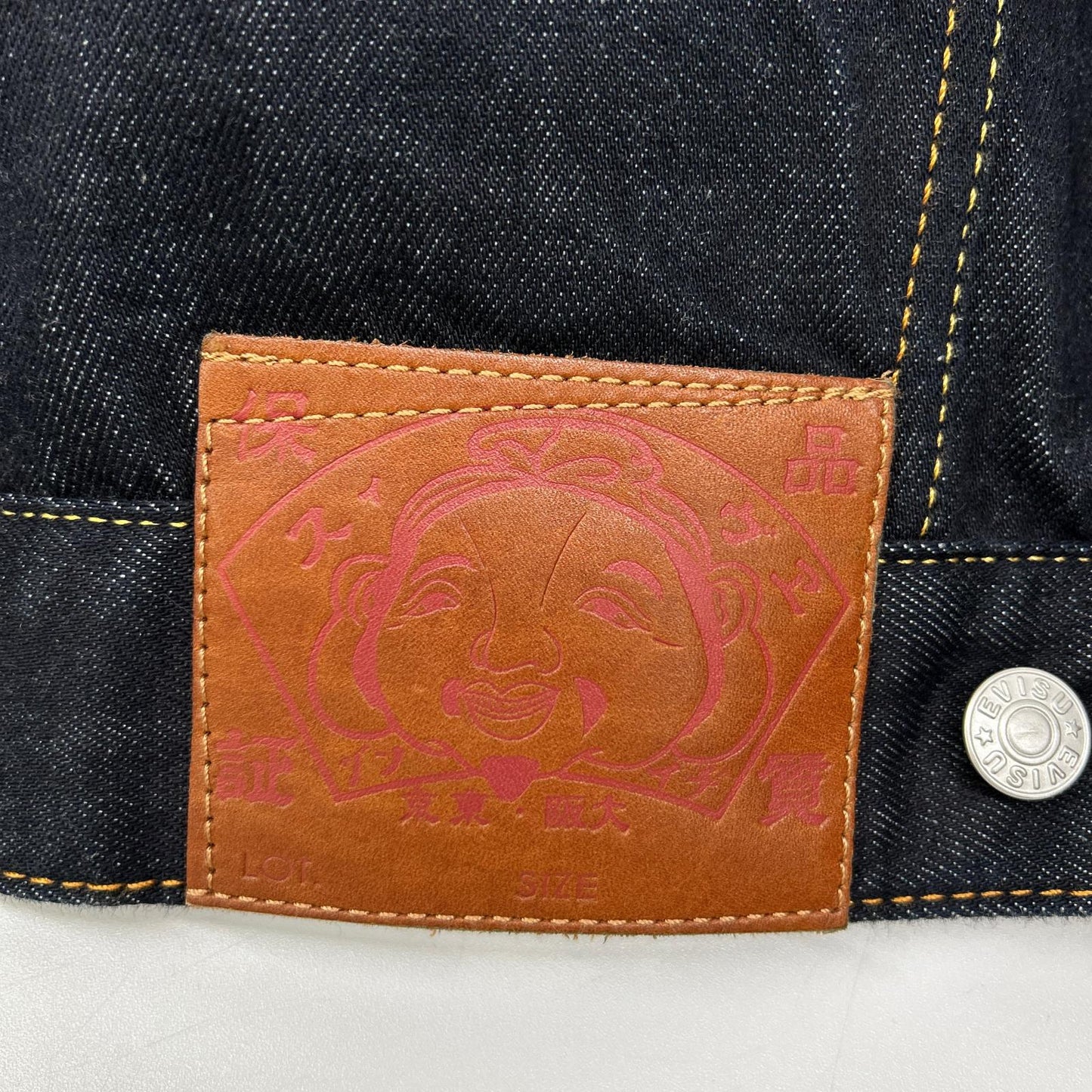 EVISU Ecru Seagull Print Denim Jacket Indigo