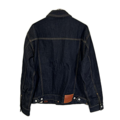 EVISU Ecru Seagull Print Denim Jacket Indigo