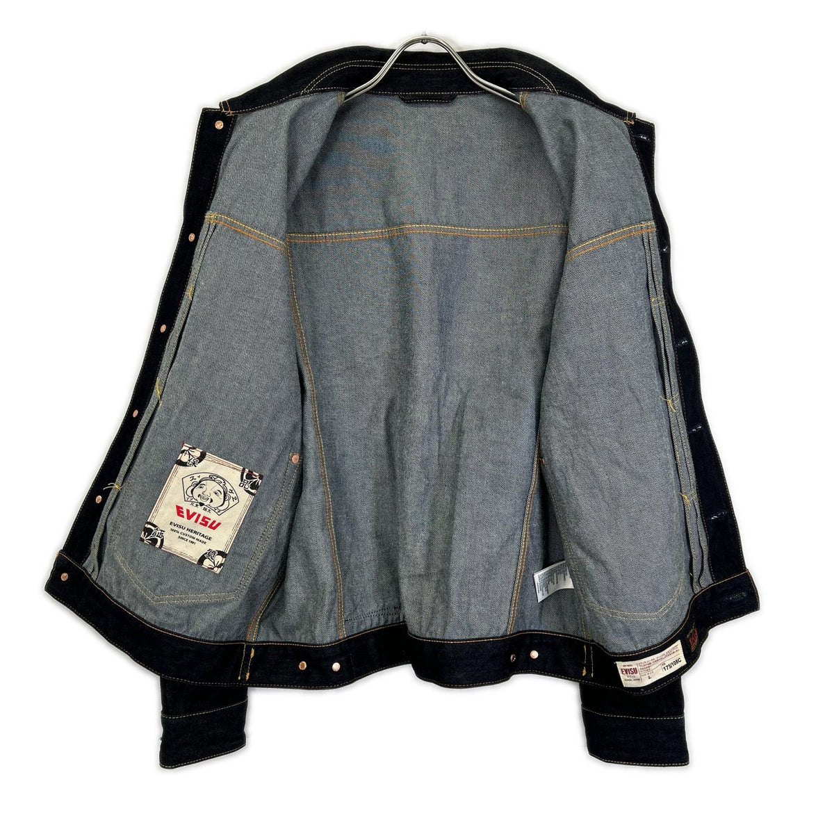 EVISU Ecru Seagull Print Denim Jacket Indigo