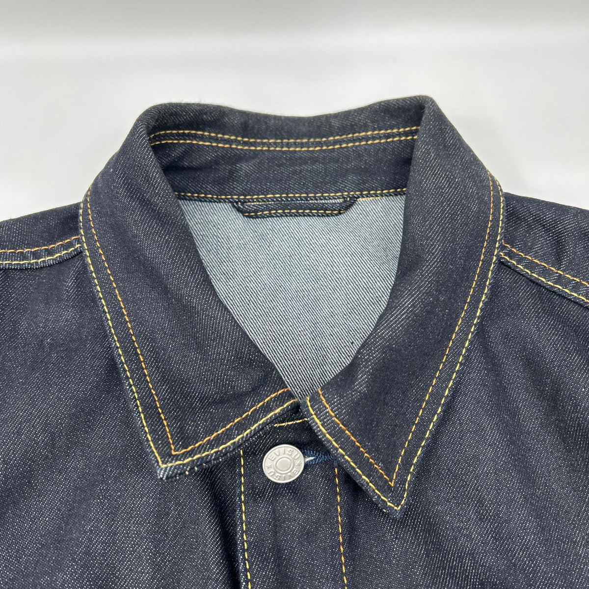 EVISU Ecru Seagull Print Denim Jacket Indigo