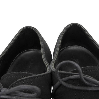 A PIECE OF CRAFTSMAN Suede Punched Cap Shoes Black Size 6.5
