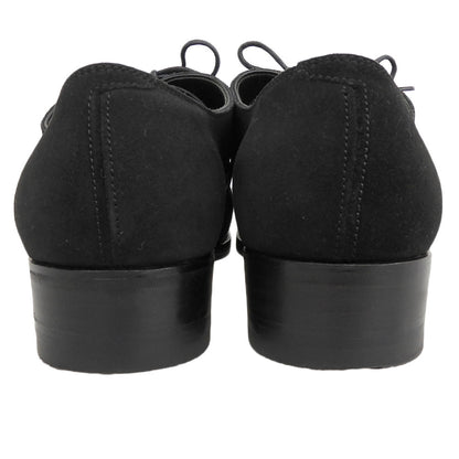 A PIECE OF CRAFTSMAN Suede Punched Cap Shoes Black Size 6.5