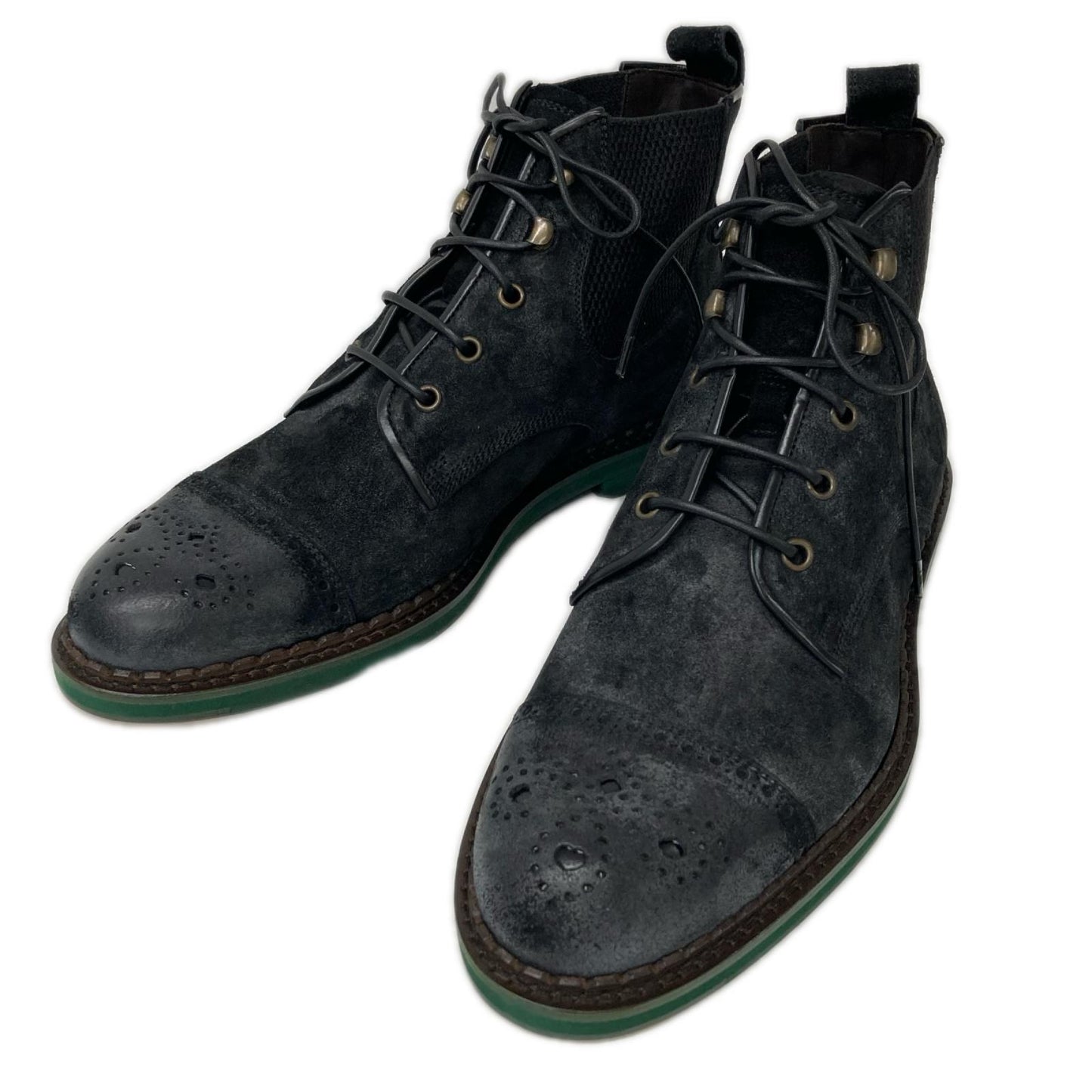 JIMMY CHOO Suede Lace-up Cap Toe Side Boots Size 40 Size EU 40