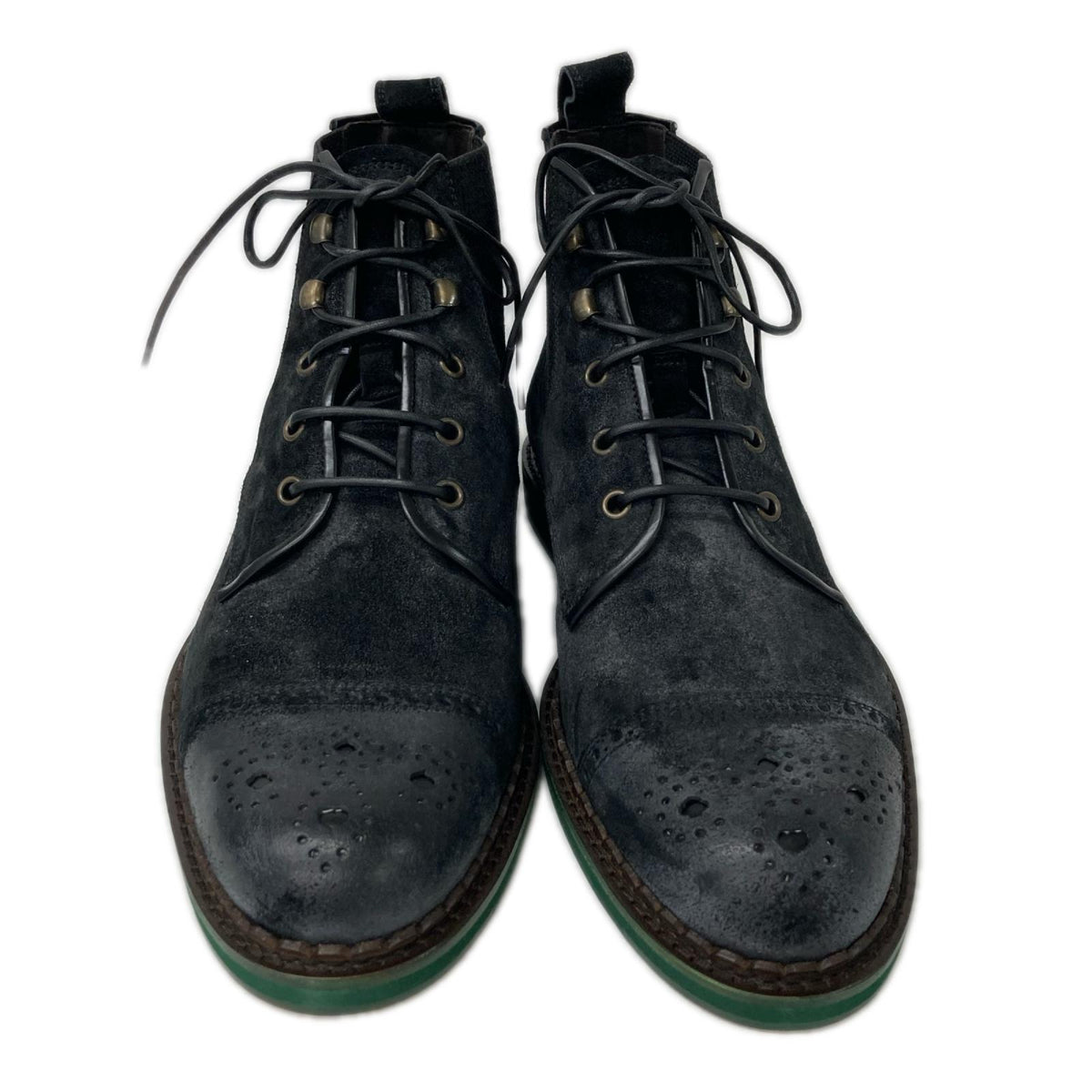 JIMMY CHOO Suede Lace-up Cap Toe Side Boots Size 40 Size EU 40