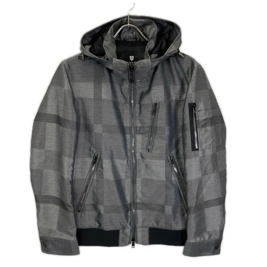 BLACK LABEL CRESTBRIDGE Check Nylon Zip Jacket Gray Size M