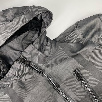 BLACK LABEL CRESTBRIDGE Check Nylon Zip Jacket Gray Size M