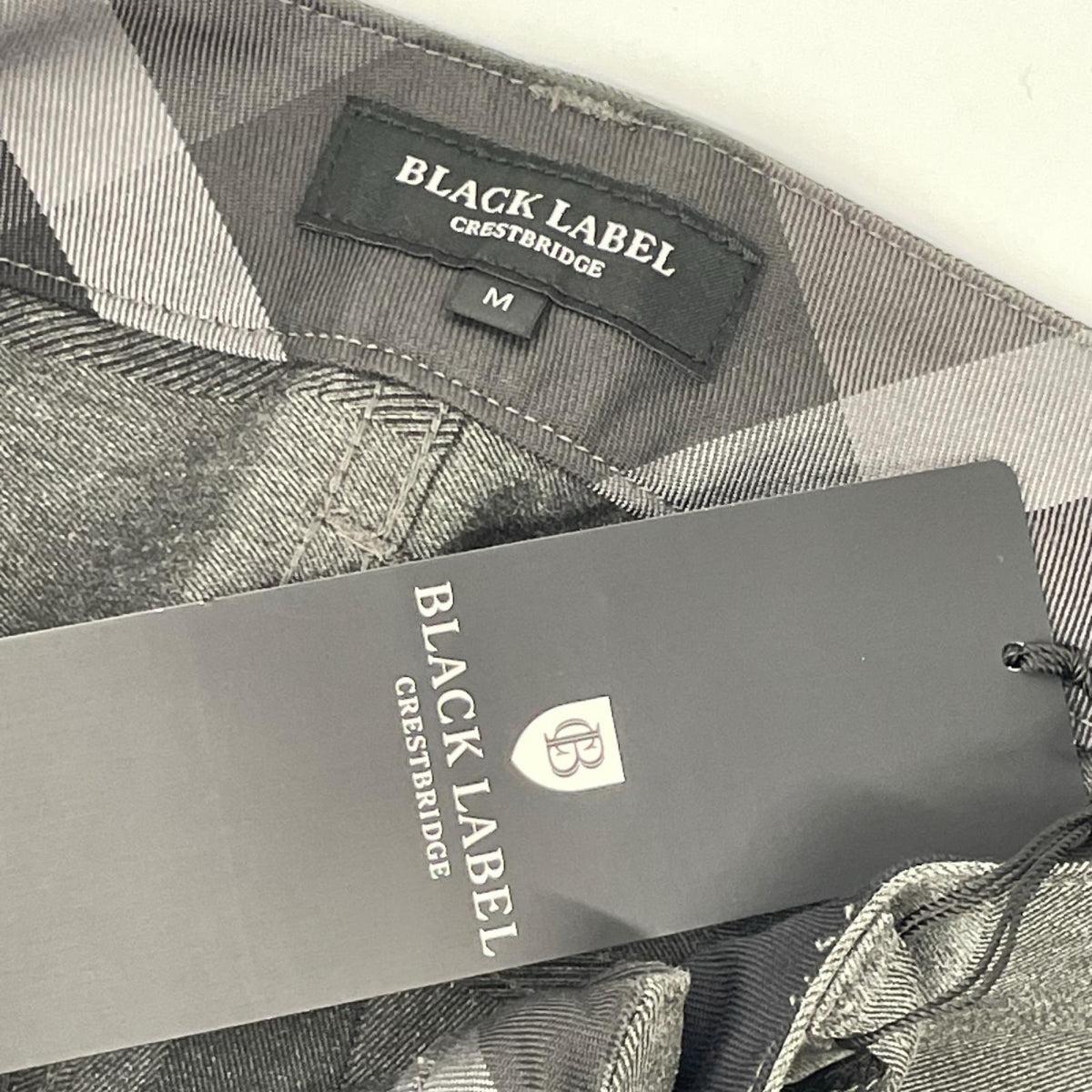 BLACK LABEL CRESTBRIDGE Gray Check Cotton Pants Size M