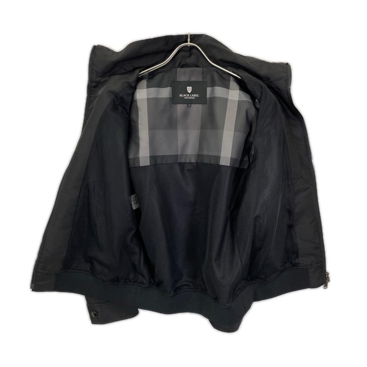 BLACK LABEL CRESTBRIDGE Check Zip Hoodie Jacket Black Size M